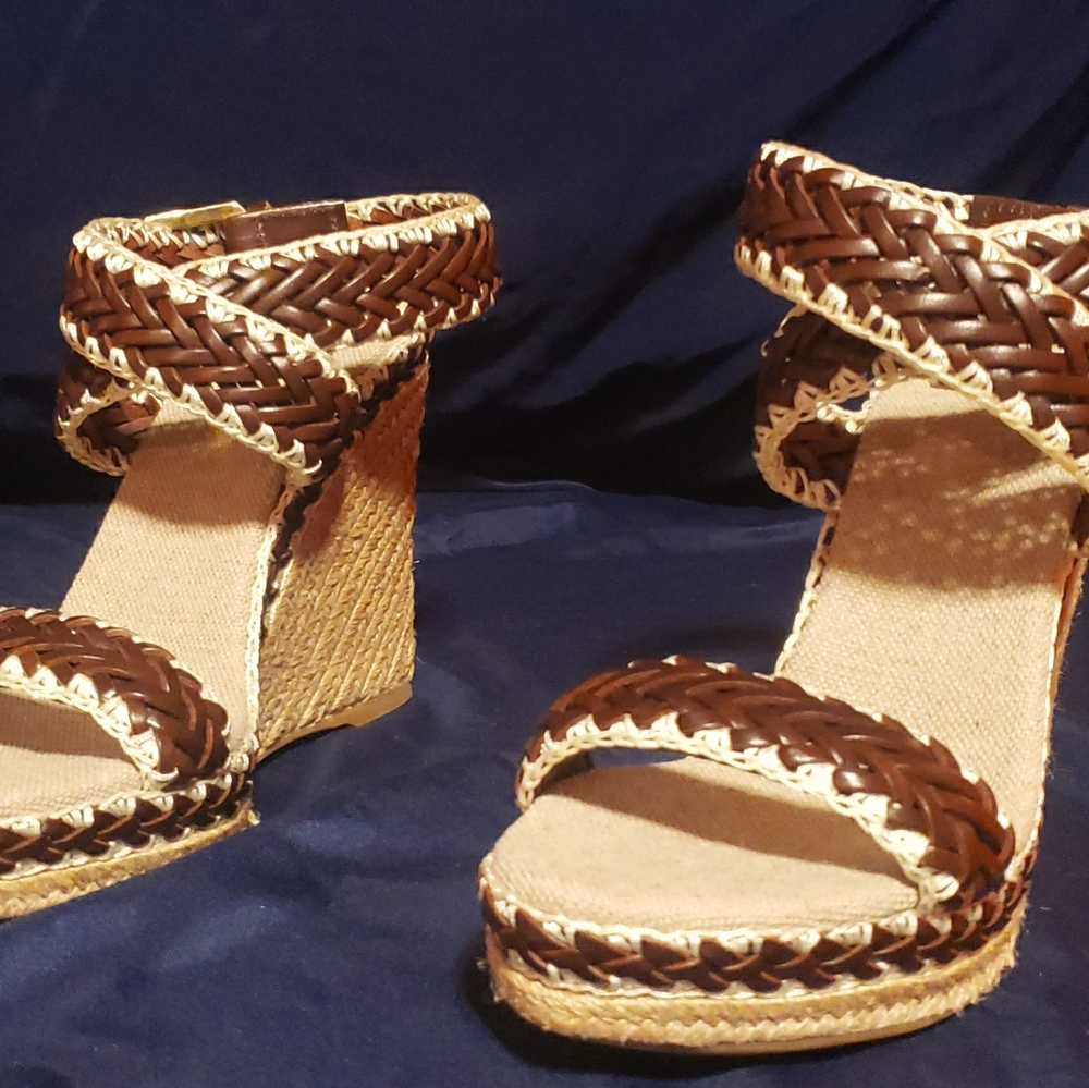 Tory Burch Brown Lilah Espadrille 39.5 NWOT